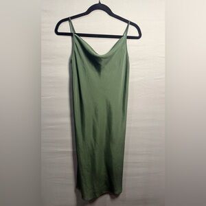 Supesu Eden Midi Slip Dress in Forest Green, Size 1P/XS